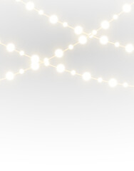 Brilliant Glow Lamps on Transparent Holiday Garland