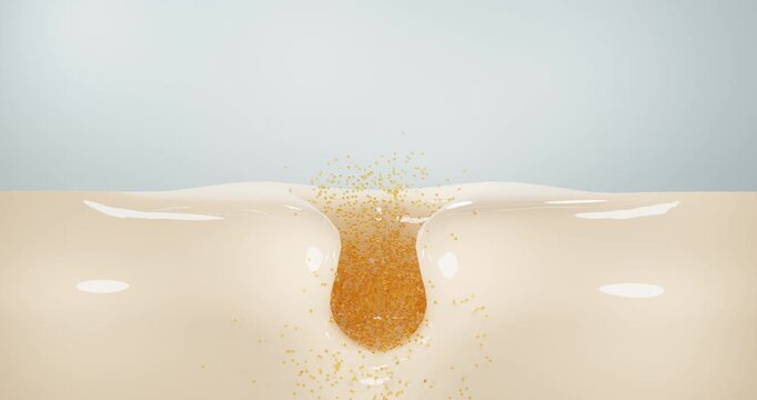 Excess Sebum Dissolving on Skin and in Pores, Pore-Cleansing Skincare Macro.