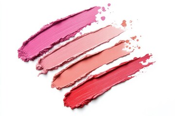 Lipstick swatches on white background. AI generated