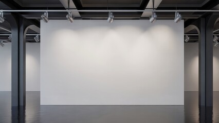 Exhibition space available for your stunning art displays in bright gallery with blank wall