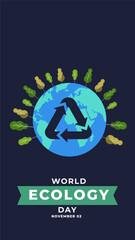 World ecology day flyer illustration