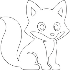 vector illustration of cartoon fox