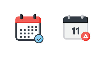 Two calendar icons representing scheduling reminders and important dates effectively
