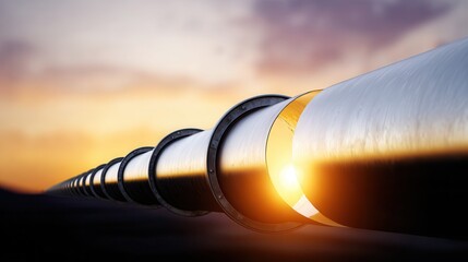 Pipeline at sunset with dramatic sky