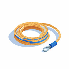 Rolled rope with eyelet end