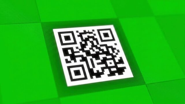 QR Code on Green Background: High-Resolution Image of Quick Response Code for Mobile Scanning and Digital Information Access