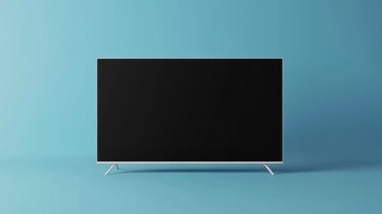 Flat-screen tv on blue background. AI image