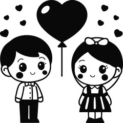 boy and girl with heart
