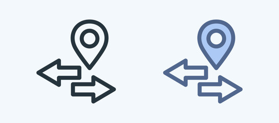 Direction Multiple Style Icon Collection