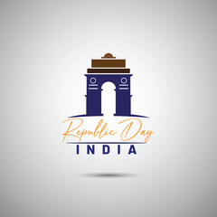 Republic Day India Gate Illustration