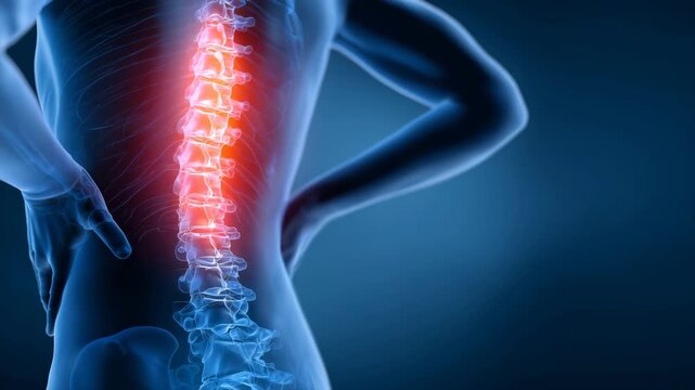 医療イメージ 　腰痛（ズキズキ痛む様子）