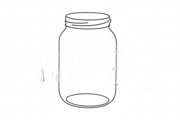 Mason jar line art drawing vector creating a transparent glass container for food preservation, kitchen storage, and diy projects