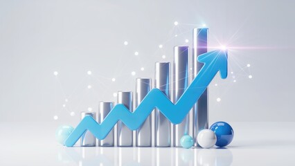 Visualize your business growth with this dynamic, upward-trending arrow and chart for success and achievement