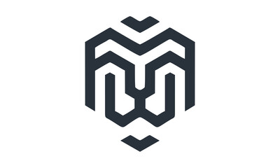 M Y W custom in shield logo icon vector