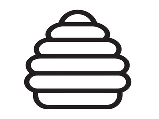 Apiary icon 2D vector line art in a clean minimalist style for farming