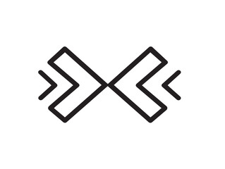 Fototapeta premium Arrows icon 2D vector line art in a clean minimalist style for direction