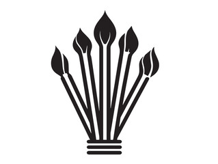 Art and Craft icon 2D vector line art in a clean minimalist style