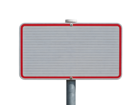 Blank rectangular street sign with red border ready for custom text and design, ideal for urban navigation and information