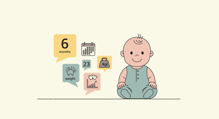 Baby Milestone With Charts and Data Presentation For Digital Display