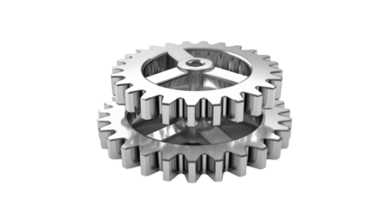 Interlocking metallic gears symbolizing teamwork, connection, and mechanical precision in industrial processes and innovation