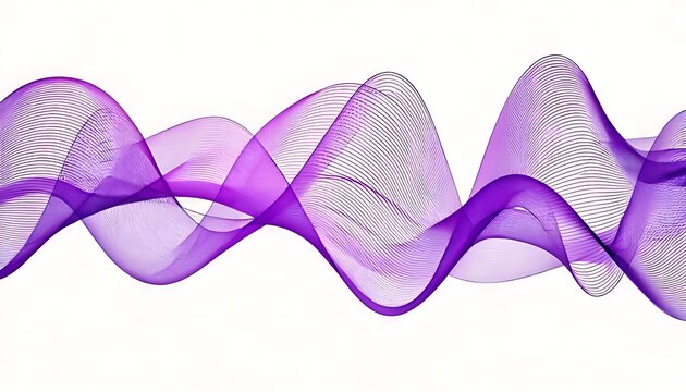 Wave-like shape of abstract purple music