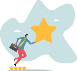 User experience, customer feedback stars rating or business and investment rating .about a man and his life.