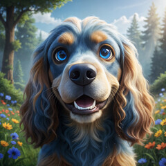 Obraz premium Beautiful adult dogs and puppies of various colors to admire