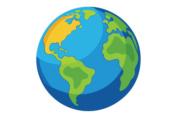 A cartoon drawing of the Earth with the North Pole on the top