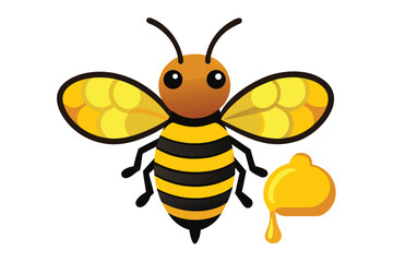 Simple vector illustration of a bee. Ideal for nature, insect, or children's content; conveys playfulness, energy, and teamwork in engaging images