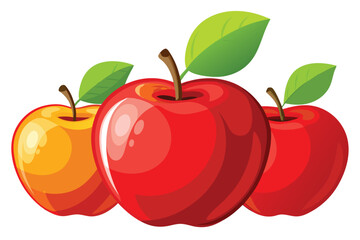 Fresh organic apples isolated on white background