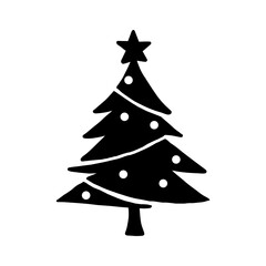 Christmas tree silhouette illustration for holiday design／ホリデーデザイン向けのクリスマスツリーシルエットイラスト