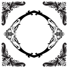 Rectangular and round vintage motifs 