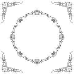 Vintage motif frame for invitation design 