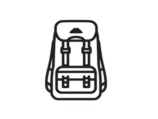 Backpacker icon 2D vector line art in a clean minimalist style for explorer