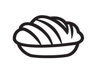 Bakery icon 2D vector line art in a clean minimalist style for food
