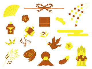 お正月のシンプルなイラスト素材