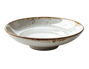 上品な光沢を放つ白い陶器プレート｜背景なし・透過PNG