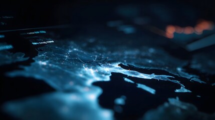 Digital global map glowing with data connections and network visualizations