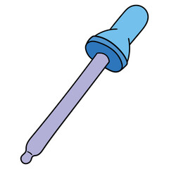 Hand-drawn cartoon laboratory pipette on a white background.