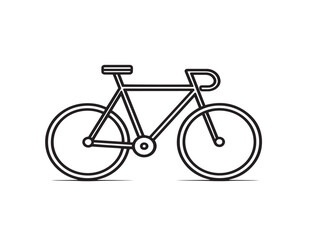 Fototapeta premium Bicycle Element icon 2D vector line art in a clean minimalist transportation graphic