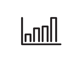 Chart and Diagram icon 2D vector line art in a clean minimalist business growth design