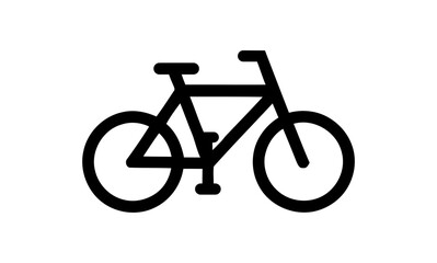 Fototapeta premium Simple Bicycle Icon in Black on White Background for Transportation Symbol