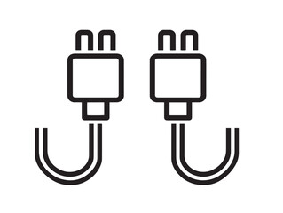 Fototapeta premium Connector Types icon 2D vector line art for technology and electronics