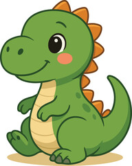 Cute Baby Dinosaur Cartoon Vector Illustration