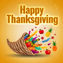 Thanksgiving Wreath with Wheat Stalks, Acorns, and Golden Greeting