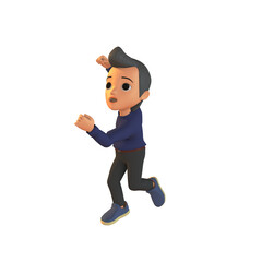 Man Celebrating Success 3D Illustration