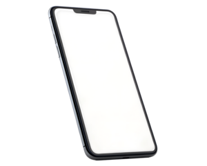 3d icon of modern smartphone with blank screen isolated on transparent background
