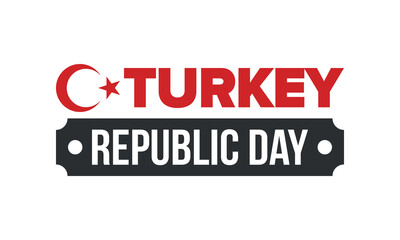 Turkey Republic Day. National happy holiday, celebrated annual in October 29. Turkish flag. Patriotic elements. Poster, card, banner and background. Vector illustration