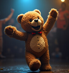 Adorable teddy bear dancing