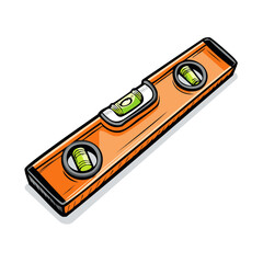 Fototapeta premium Orange spirit level tool illustration for construction and accuracy